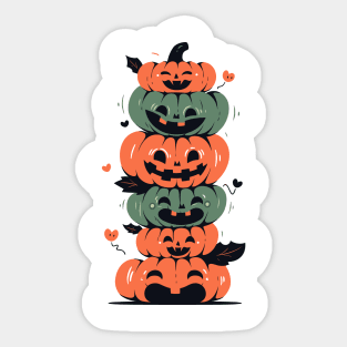 Cute Cozy Pumpkins T-Shirt, Whimsical Pumpkin Faces Top, Adorable Pumpkin Patch Tee, Halloween Farmer Apparel Sticker